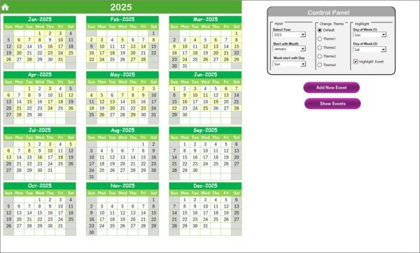Quality Control Remote Work Calendar in Excel - Image 3