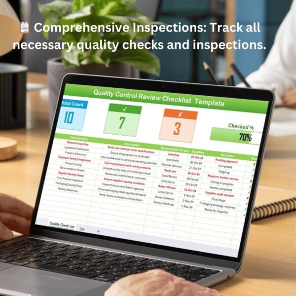 Quality Control Review Checklist in Excel