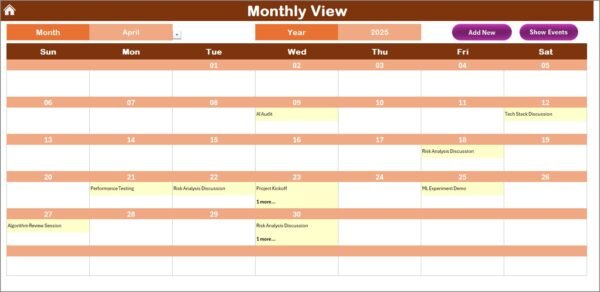 R&D AI Implementation Calendar in Excel - Image 4