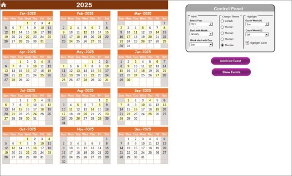 R&D Remote Work Calendar in Excel - Image 3