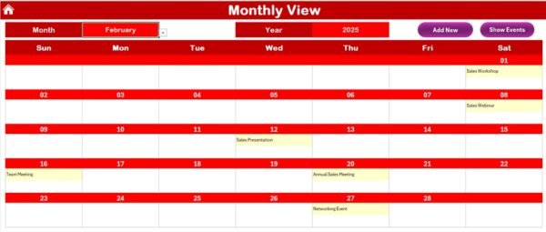 Sales Activity Calendar in Excel - Image 6