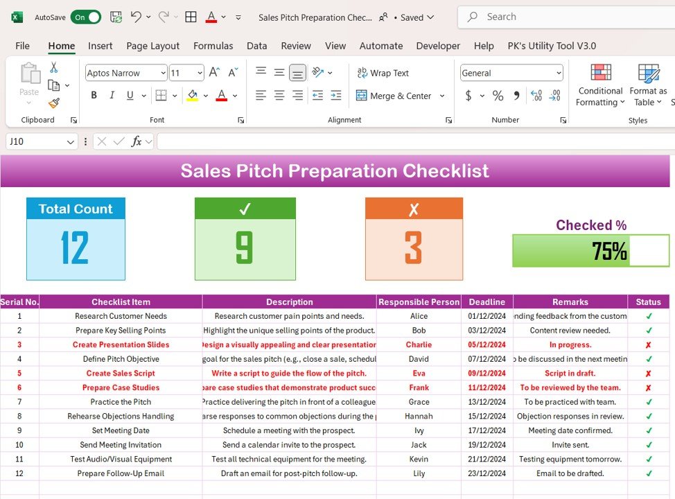 Sales Pitch Preparation Checklist