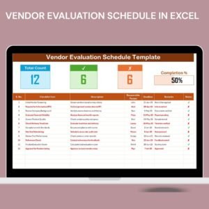 Vendor Evaluation Schedule in Excel