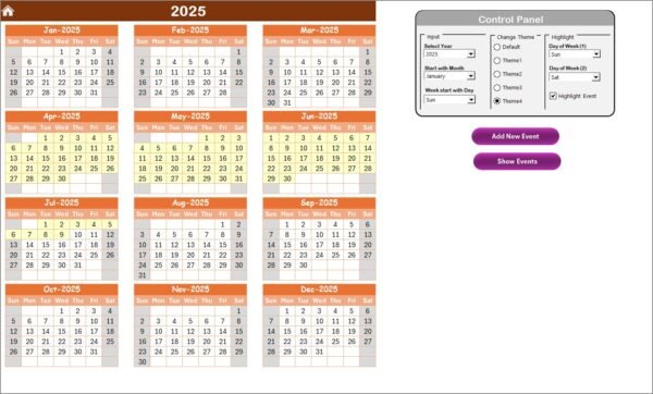 Team Bonding Activity Calendar in Excel - Image 3
