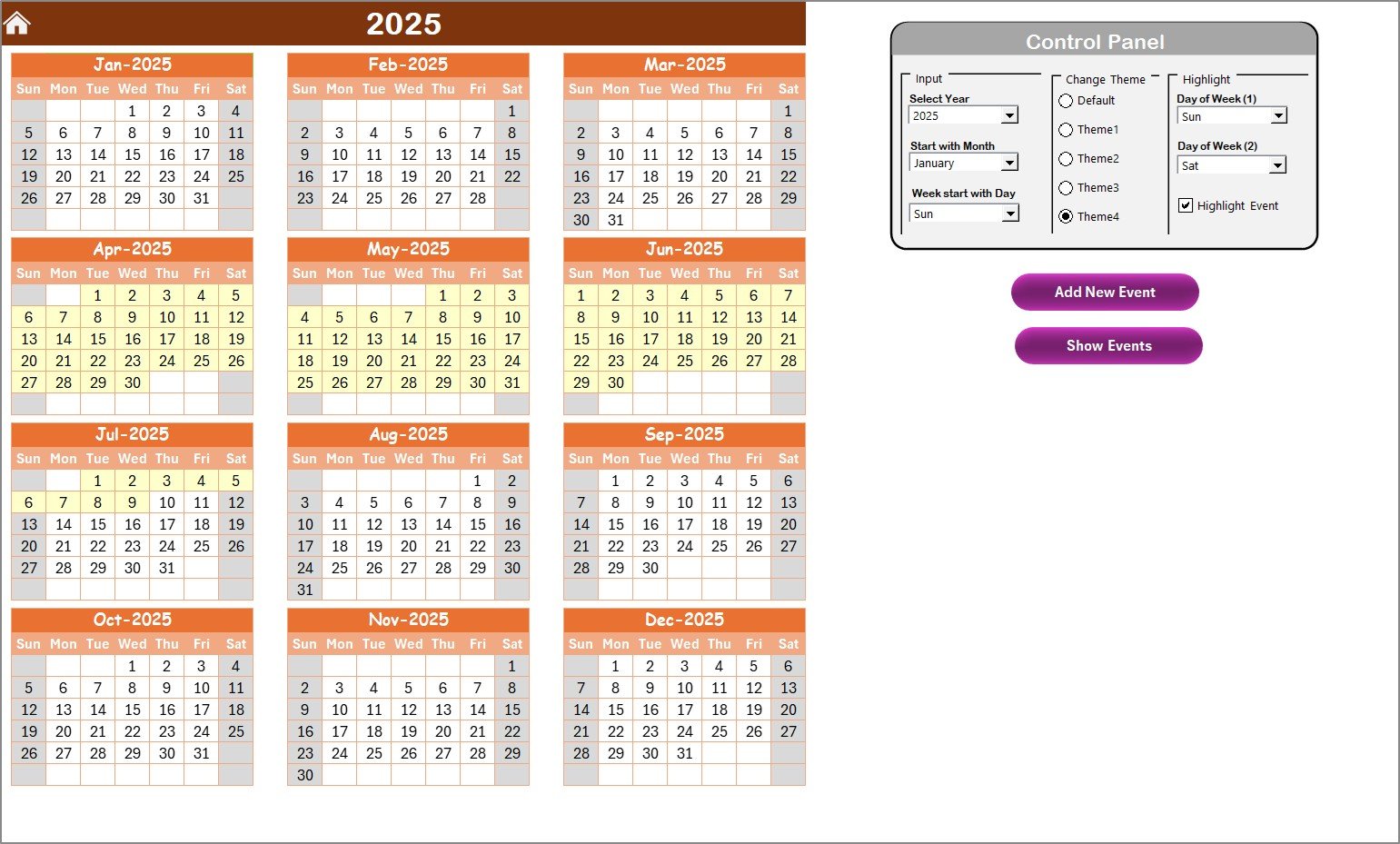 Team Bonding Activity Calendar