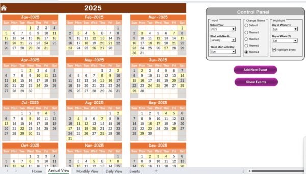 Training and Workshop Calendar in Excel - Image 3