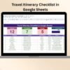 Travel Itinerary Checklist in Google Sheets