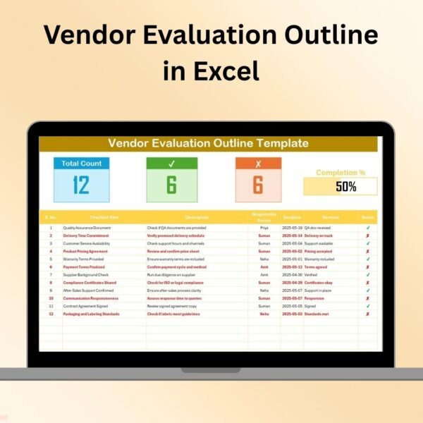 Vendor Evaluation Outline in Excel