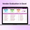 Vendor Evaluation in Excel