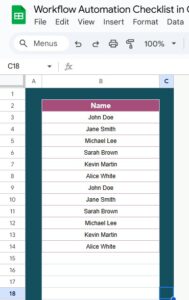 Workflow Automation Checklist in Google Sheets - Next Gen Templates