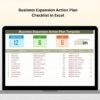 Business Expansion Action Plan Checklist in Excel