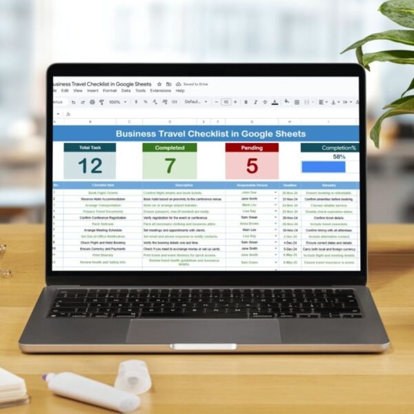Business Travel Checklist in Google Sheets