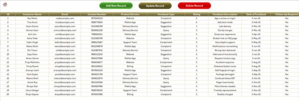 Customer Feedback Tracker in Excel - Image 5