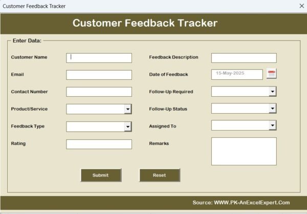Customer Feedback Tracker in Excel - Image 6