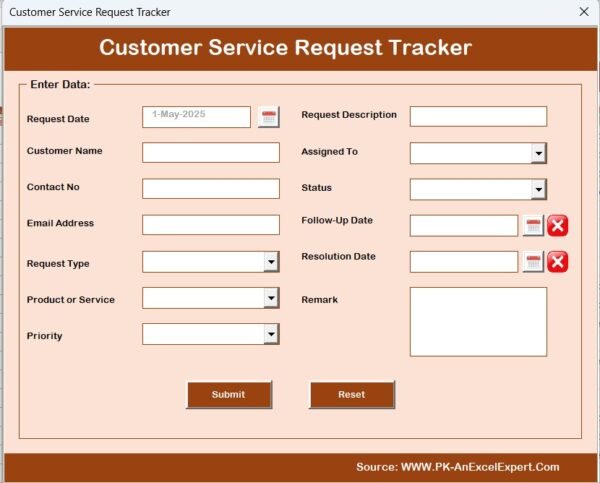 Customer Service Request Tracker in Excel - Image 6