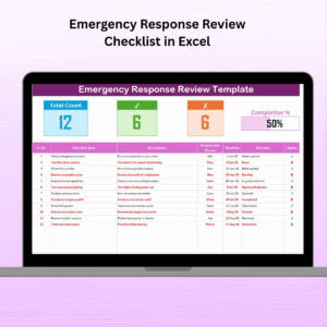 Emergency Response Review Checklist in Excel