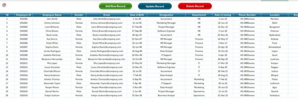 Employee Database Tracker in Excel - Image 5
