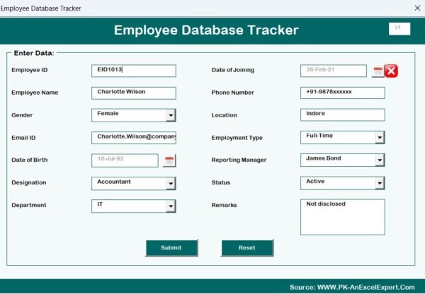 Employee Database Tracker in Excel - Image 7