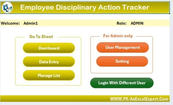 Employee Disciplinary Action Tracker in Excel - Image 3