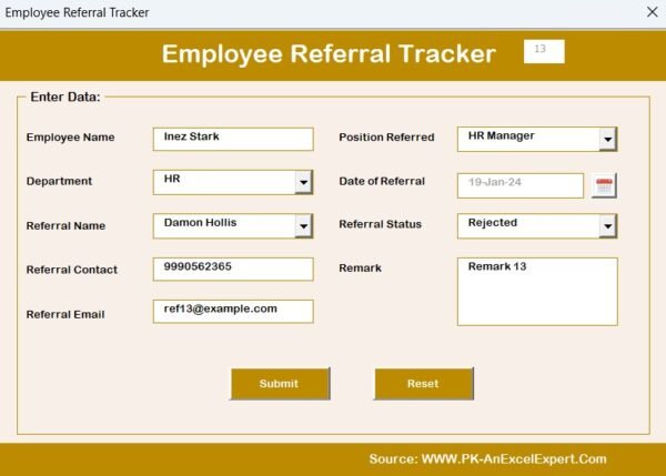 Employee Referral Tracker in Excel - Image 7