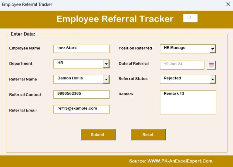 Employee Referral Tracker in Excel - Next Gen Templates