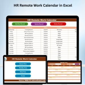 HR Remote Work Calendar in Excel