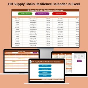 HR Supply Chain Resilience Calendar in Excel