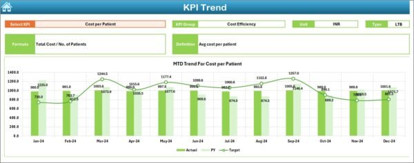 Healthcare Cost Efficiency KPI Dashboard in Excel - Image 4