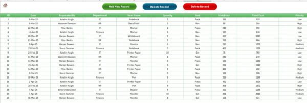 Office Supply Order Tracker in Excel - Image 4