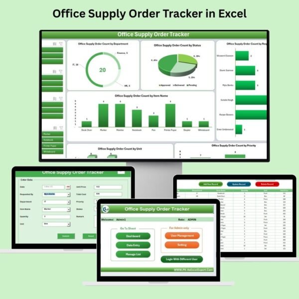 Office Supply Order Tracker in Excel
