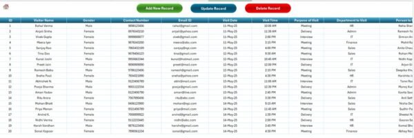 Office Visitor Request Tracker in Excel - Image 5