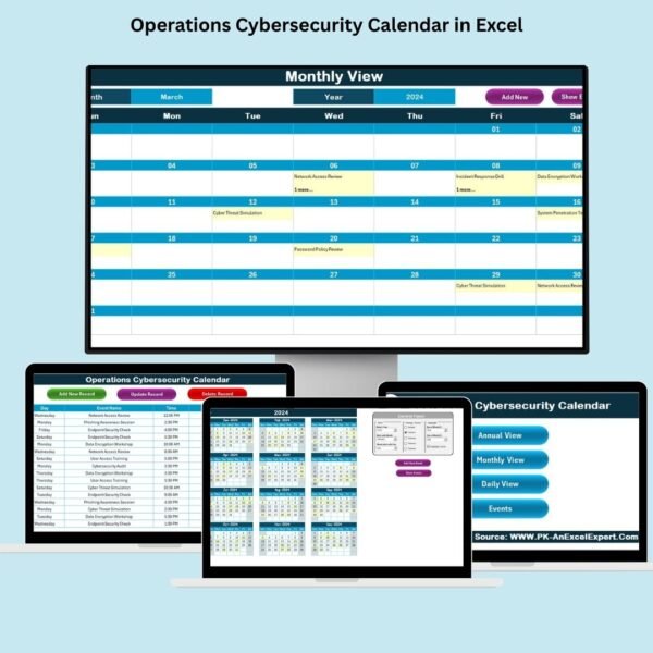 Operations Cybersecurity Calendar in Excel