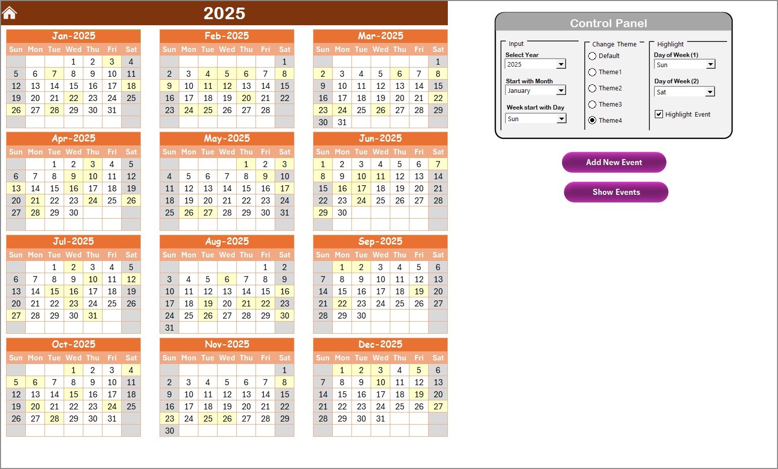 Employee Wellness Calendar