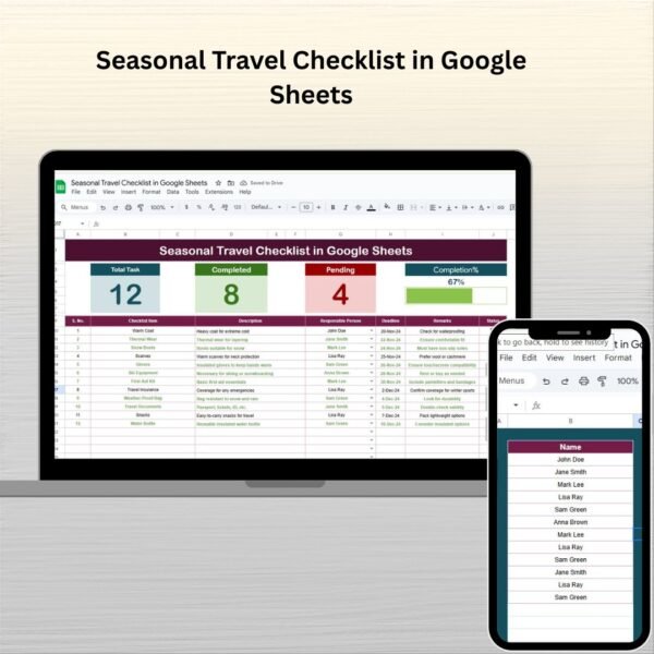 Seasonal Travel Checklist in Google Sheets