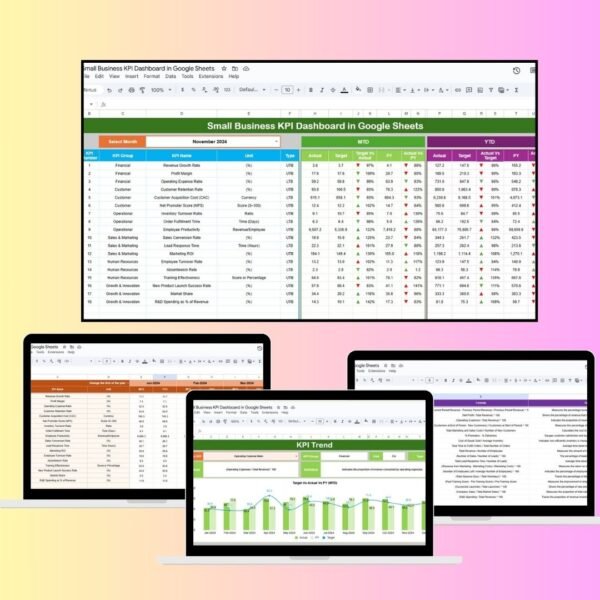 Small Business KPI Dashboard in Google Sheets