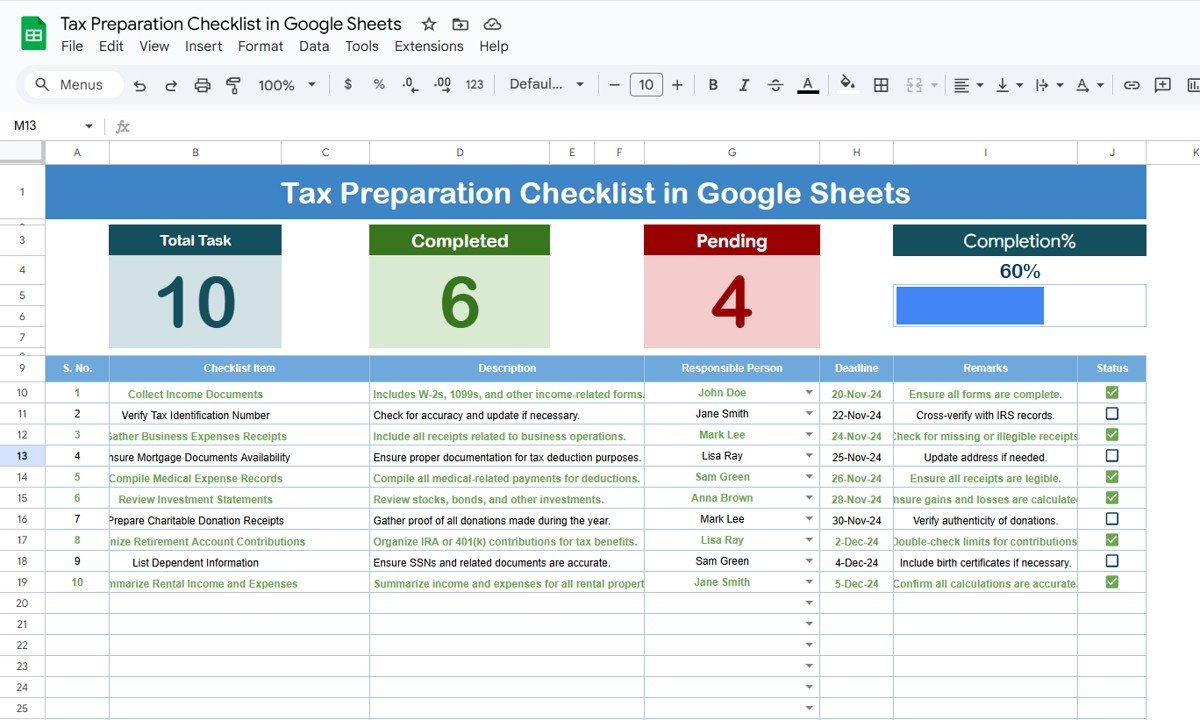 Tax Preparation Checklist