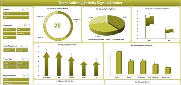 Team Building Activity Signup Tracker in Excel - Image 4