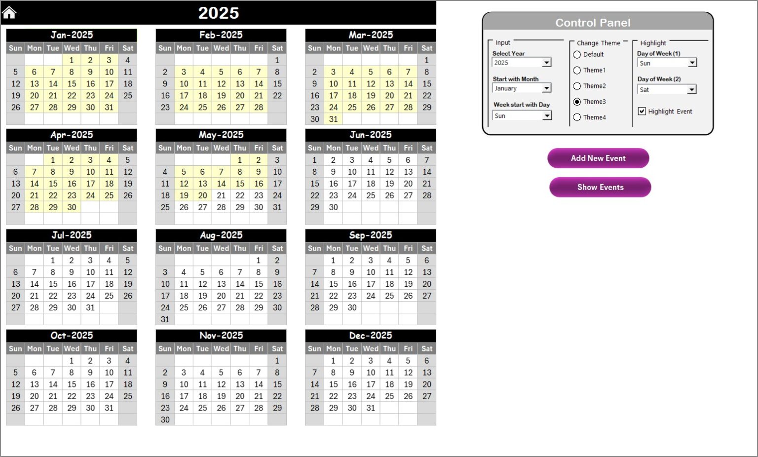Technology Customer Service Remote Work Calendar in Excel - Next Gen ...