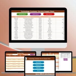 Technology Customer Service Supply Chain Resilience Calendar in Excel