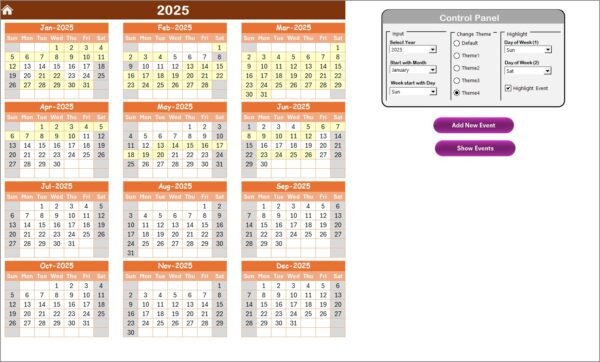 Technology HR Remote Work Calendar in Excel - Image 3