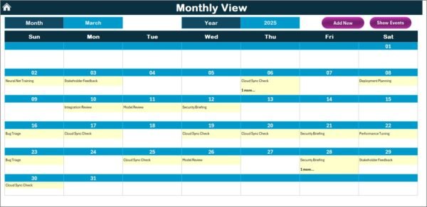 Technology IT AI Implementation Calendar in Excel - Image 4