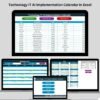 Technology IT AI Implementation Calendar in Excel