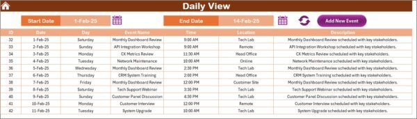Technology IT Customer Experience Calendar in Excel - Image 5