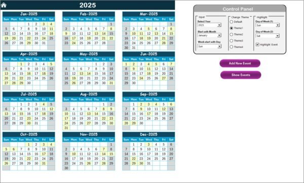 Technology IT Remote Work Calendar in Excel - Image 3