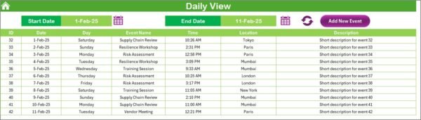Technology IT Supply Chain Resilience Calendar in Excel - Image 5