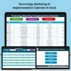 Technology Marketing AI Implementation Calendar in Excel