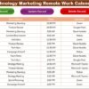 Technology Marketing Remote Work Calendar in Excel - Image 6
