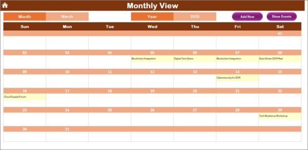 Technology Marketing Supply Chain Resilience Calendar in Excel - Image 4