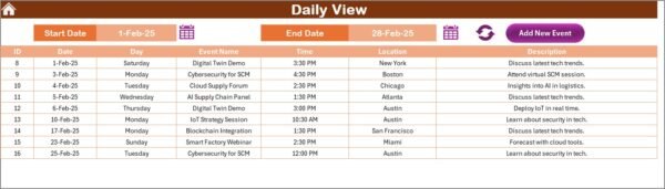 Technology Marketing Supply Chain Resilience Calendar in Excel - Image 5