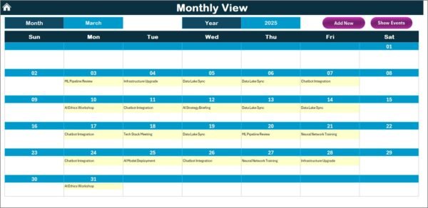Technology Operations AI Implementation Calendar in Excel - Image 4